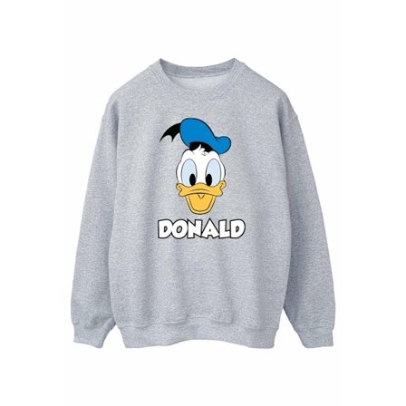 Disney Herr Donald Duck Ansikte Sweatshirt M Sports Grey