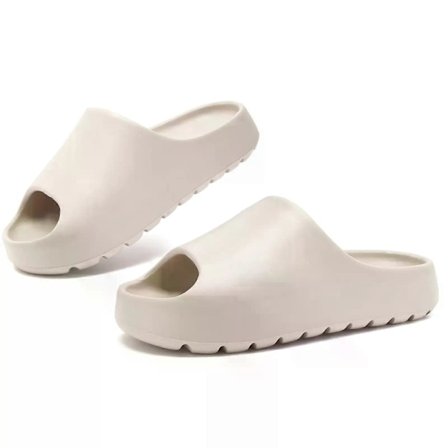 Unisex Slippers Slides Kompatible med og Menn Nye EVA Komfort Dusjsko Lett Vanntett Sommersandaler Menn Cloud Slippers Beige