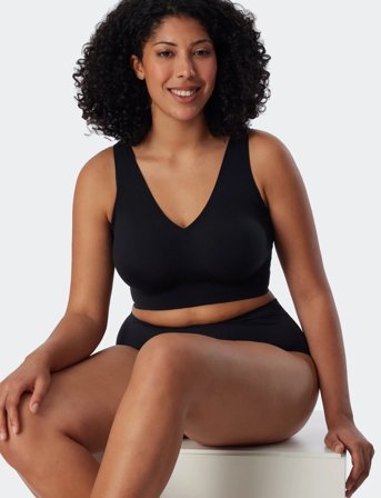 Schiesser Bustier Mit Pads - Invisible Soft - Black - 36