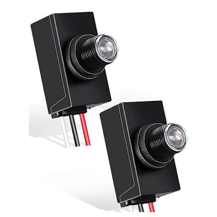 Skumring til daggry fotocellesensor 120-277V Auto-On/Off udendørs lyskontakt (2-pak) [DB]