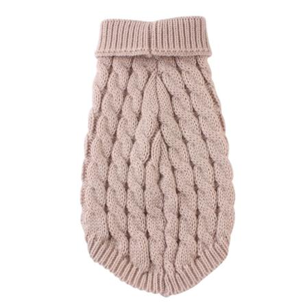 Enkel varm katt hund genser turtleneck strikket kjæledyr dress høst vinter klær-WELLNGS Beige L