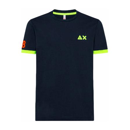 Sun68 Tshirt with contrasting profiles , Blauw , Heren , Maat: M