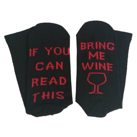 3 par trendy trykte strømper til voksne til mænd og kvinder, hvis du kan læse denne serie BRING ME WINE, gennemsnitlig størrelse