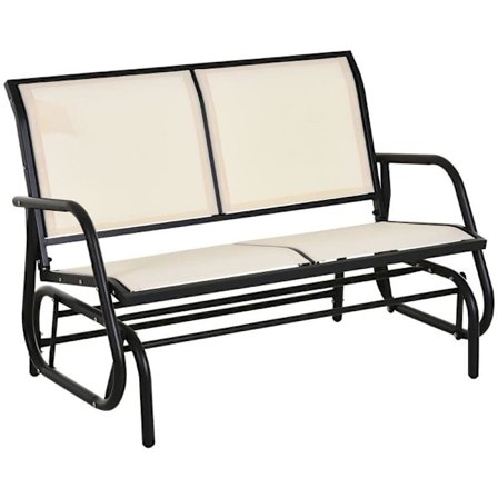 Rootz keinutuoli - 2-paikkainen keinutuoli - Puutarhapenkki - Puutarhakeinupenkki - Puutarhakalusteet - Beige - 120 x 70 x 85 cm