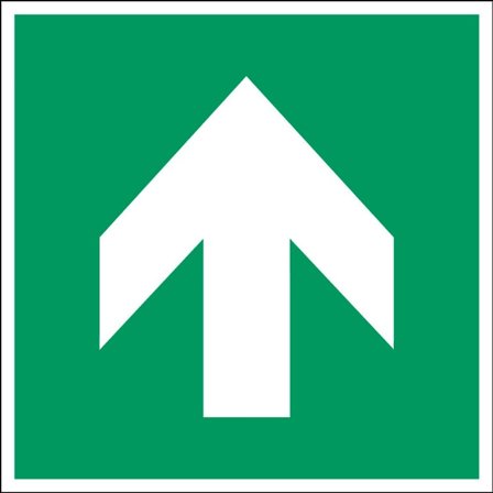 Schild Richtungspfeil 90°, Polyester selbsthaftend, 200 x 200 mm