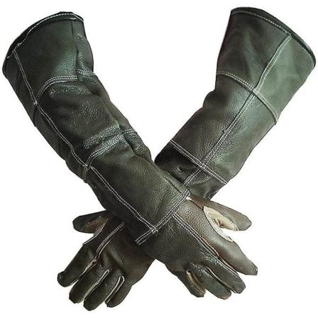 Ultralange beskyttelseshansker i skinn for fangenskapsdyr, reptiler, katter - Anti-bitt sikkerhetshansker for dyrehåndtering