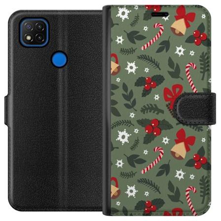 Xiaomi Redmi 9C Tegnebogsetui Glædelig Jul mønster