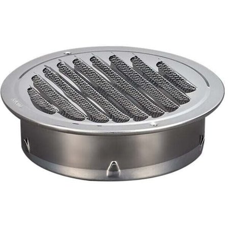 Runt ventilationsgaller i rostfritt stål 100mm metallventilationsgaller..DEBUNS