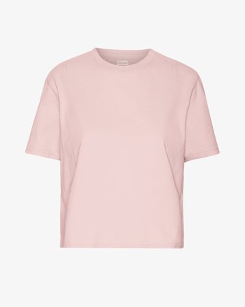 Organic Boxy Crop Tee - Faded Pink XL