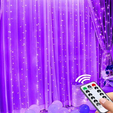 Gardiner med lampor, 300 LED-lampor Strängljus 8 lägen Vattentät Inomhus- och utomhusdekoration Belysning för fönster, bröllop, födelsedag, hem, 