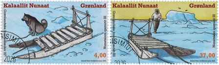 Grønland - Hundeslæder III - Stemplet sæt 2v