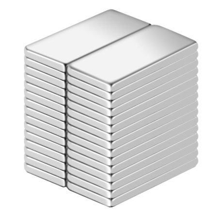 30 stk. neodymmagneter, kraftige neodymmagneter 20x10x2 mm selvklæbende magnetiske arkmagneter egnet til magnetisk tavle