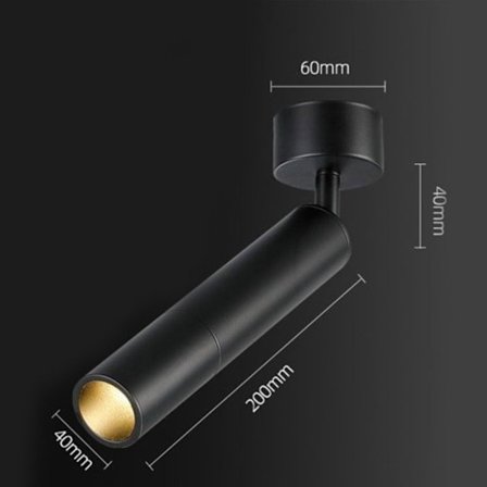 LED-kattovalaisin kohdevalo 5W-MUSTA 5W-MUSTA