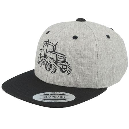 Kiddo Cap - Grau snapback Cap - Kids Tractor Outline Heather Grey/Black Snapback @ Hatstore