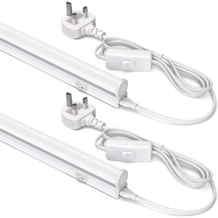 60 cm LED Benkbelysning & Garderobebelysning, 9W 800 Lumen, 4000K Kaldhvitt Lys med Strømbryter