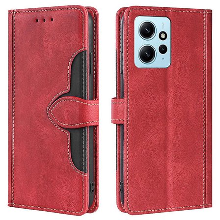 Skin-touch skal för Xiaomi Redmi Note 12 4g stråhatt cover Pu läderställ case