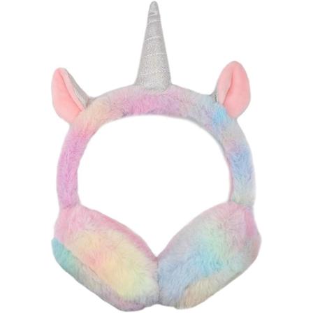 Søte Regnbue Unicorn Ørevarmere for Kvinner, Barn og Jenter, Foldbare