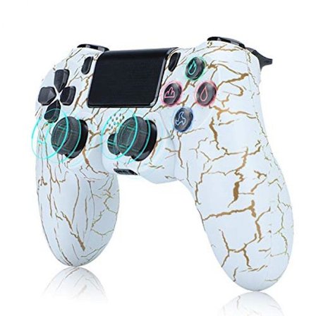 Dotpet PS4 Controller, Trådløs Controller Kompatibel med PS4/PS4 Pro/PS4 Slim/PC med Touch Panel/Audio Funktion/6-Axies Sensor/Du