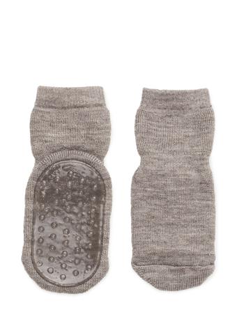 Wool Socks With Anti-Slip Grey Mp Denmark