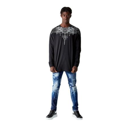 Marcelo Burlon, Astral Wings Regular LS T-Shirt Czarny, Mężczyzna, Rozmiar: L