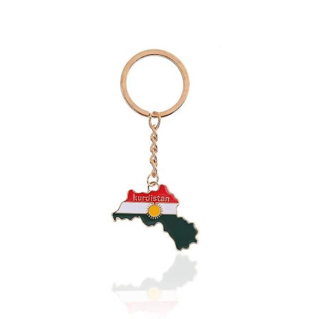 Unisex Kurdistan Kort Flag Vedhæng Halskæde Til Kvinder Mænd Choker Nøglering Gave