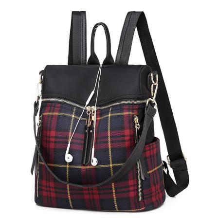Kvinder pige rygsæk skulder taske skoletaske Oxford Cloth Stor kapacitet rejsetaske Casual Dual-Use Red 30*30*13cm