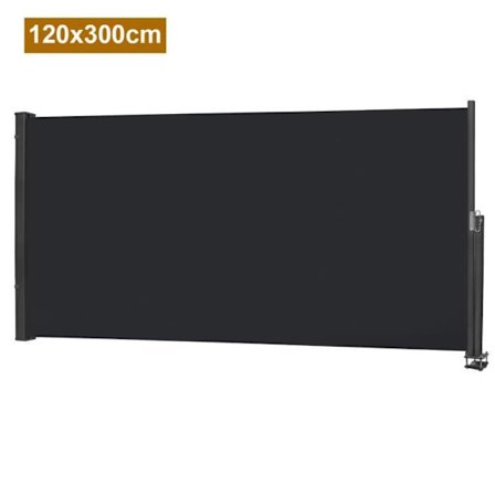 UISEBRT120 x 300 cm Utdragbar sidogardin, vindskydd för balkong och terrass Solskydd, antracit