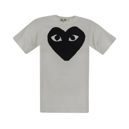 Comme des Garçons Play, Heart Print Shirt Wit, Dames, Maat:XS