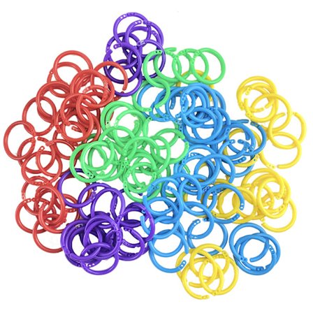 220 stk. Plast Permringer Plast Løsblad Permringer Flerfargede Plastringer for Håndverk Bokringer for Kort, Dokumentstabel, Kontorbruk, Swa