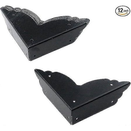 Metallilaatikon kulmasuoja Musta reunus Turvapuskurit Huonekalujen kulmasuojus Sivun pituus 7*7*2CM 12 kpl