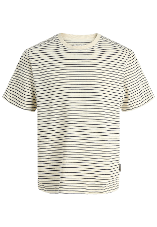 Jack & Jones JJEDOVER STRIPED TEE SS CREW NECK JNR T-shirts toppar Herr Vit 128