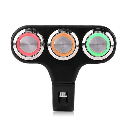 22mm Motorsykkel Styrefeste Bryter Frontlys Fare Brems Tåkelys PÅ/AV med LED-lys