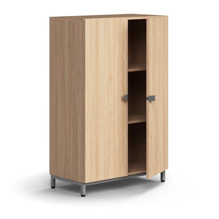 Schrank QBUS, 1252x800x420 mm, Silber, Eiche