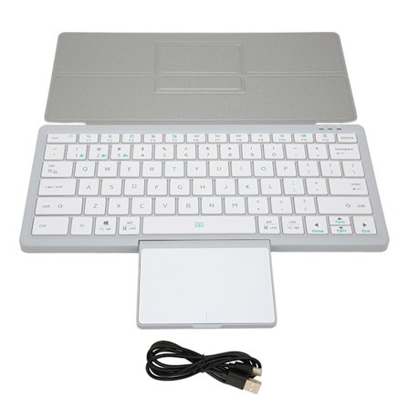 Tablet-tastaturvesker med styreflate, avtakbar samtidig driftsmodus, multifunksjonell nettbrettveske for Win XP for Win 7 10 11 Sølv