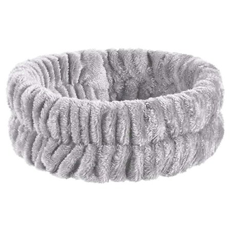 Make Up Band Mjukt Hårband för Ansiktstvätt Ansiktsvård Pannband Grå