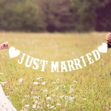 Just Married Bunting Banner for Bride Garland Wedding Party Cere