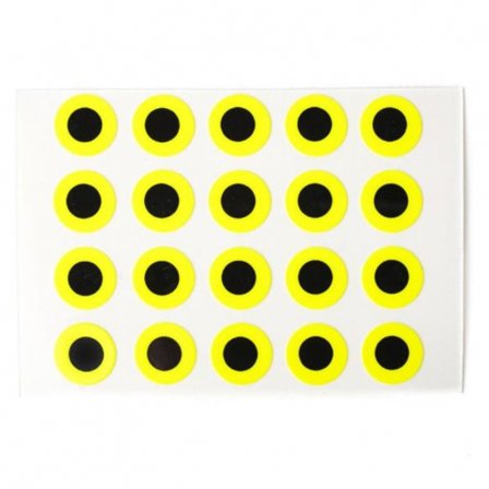 Stick-On Eyes 7,1 mm - Fluo Yellow