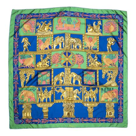 Hermès Vintage, Pre-owned Scarf Groen, Dames, Maat:ONE Size