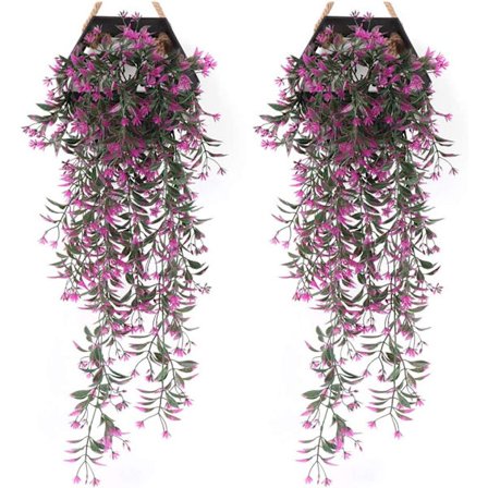 2 stk. Indendørs kunstig plante dekoration kunstig rattan væg