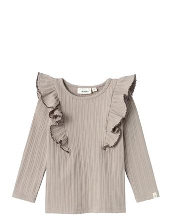Nmfnara Ls Slim Top Lil Tops T-shirts Long-sleeved T-shirts Beige Lil'Atelier