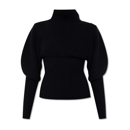 Bottega Veneta Round-neck Strik Sort, Dame Rullekraver