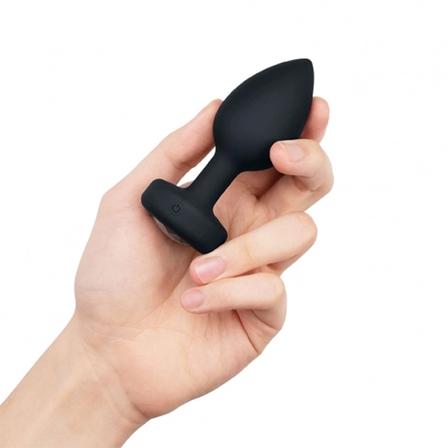 VIBRATING JEWEL PLUG M/L - BLACK - Vuxen.se - Buttplug, stora & små butt plugg