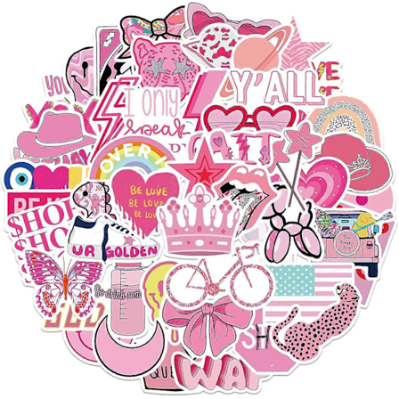 Tarrat vesipulloihin 50 kpl, vedenpitävät vinyyliset söpöt esteettiset tarrat Hydroflaskille, kannettavalle tietokoneelle, rullalaudalle, 