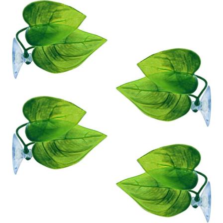 4-pack Betta-fiskbladsplattor som simulerar den naturliga miljön för Betta-lekplatser, avel och viloplats