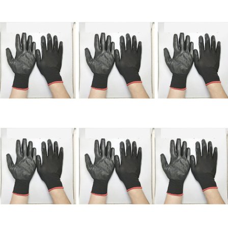 Herrträdgårdshandskar 6 par andningsbara gummibelagda montering