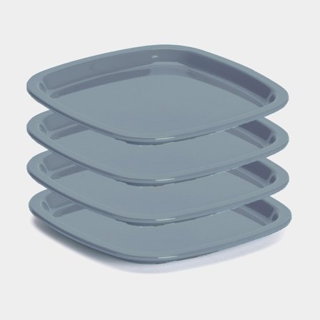 Plasttallerken Nordiska Plast, grå, 24 cm, 4-pak
