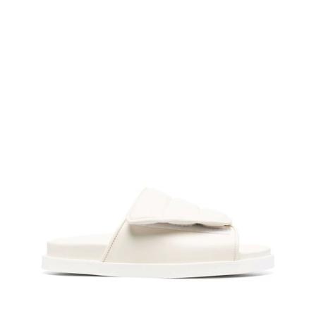 Gia Borghini, Stiched Puffy Slipper With Velcro Beżowy, Kobieta, Rozmiar: 36 EU