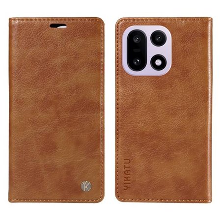 YIKATU OnePlus 15 Plånboksfodral Litchi Closure Konstläder