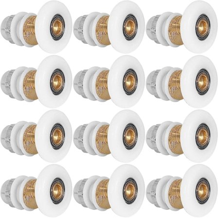 Sæt med 12 brusedørsruller, 23mm messing brusedørsruller