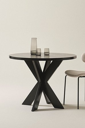 Jotex - Spisebord - Ø 100 Cm Black mdf/metal - LUGNVIK - Køb Spisebord hos Jotex